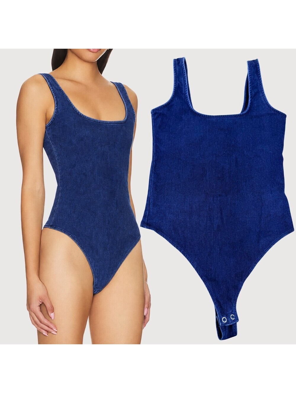 Good American Indigo Modern Tank Bodysuit Size 0